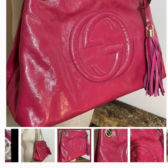 Gucci Soho medium size/Gucci Soho Medium Black Double Leather Chain Shoulder Bag - Picture 10 of 16